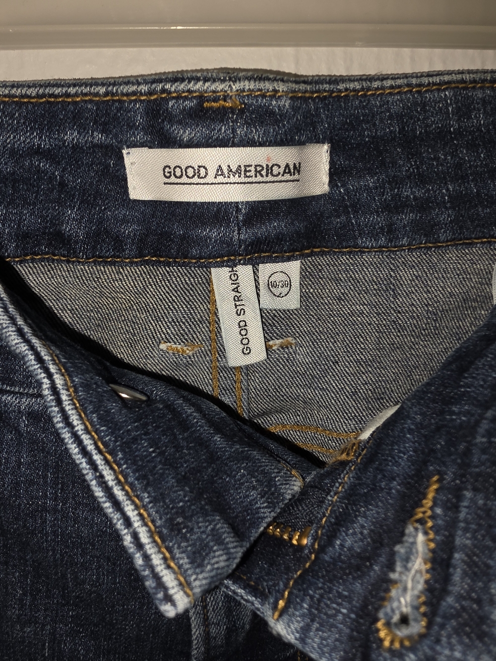 Good American Dark Blue Straight Leg Jeans - Picture 5 of 9